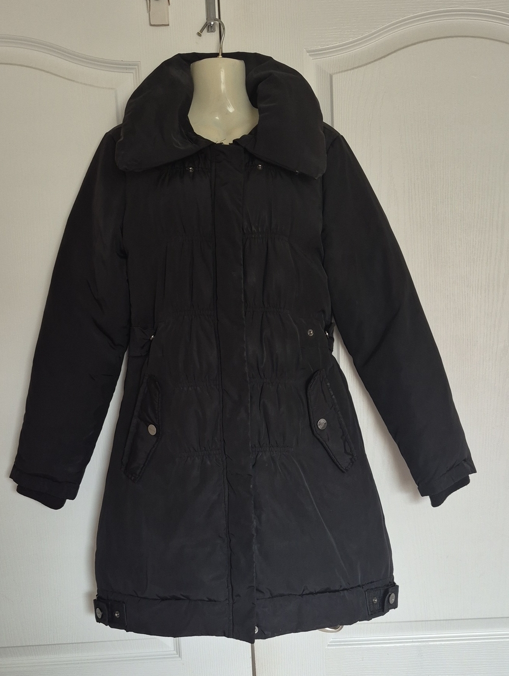 Kenneth Cole New York Black Women's Puffer Winter Coat with High Collar